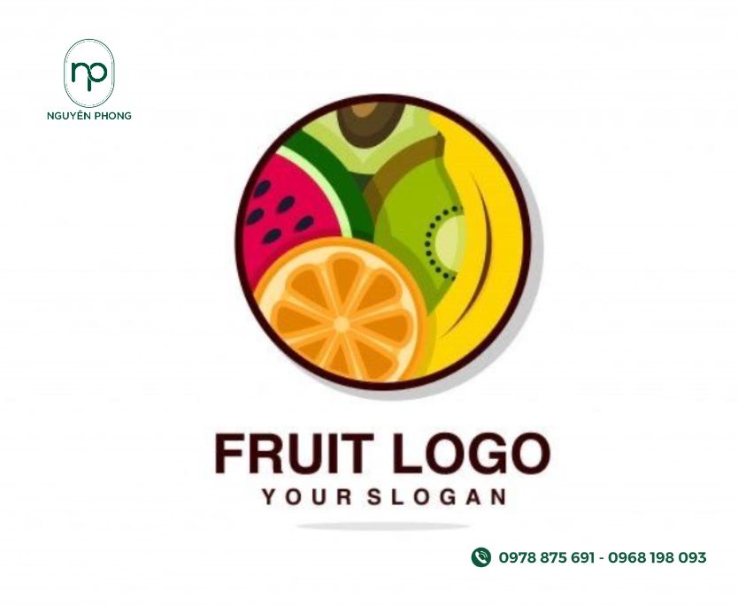 Mẫu logo trái cây đẹp sáng tạo